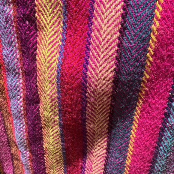 100% Wool Unisex Zapotec Mexican Poncho, One Size - Picture 16 of 16